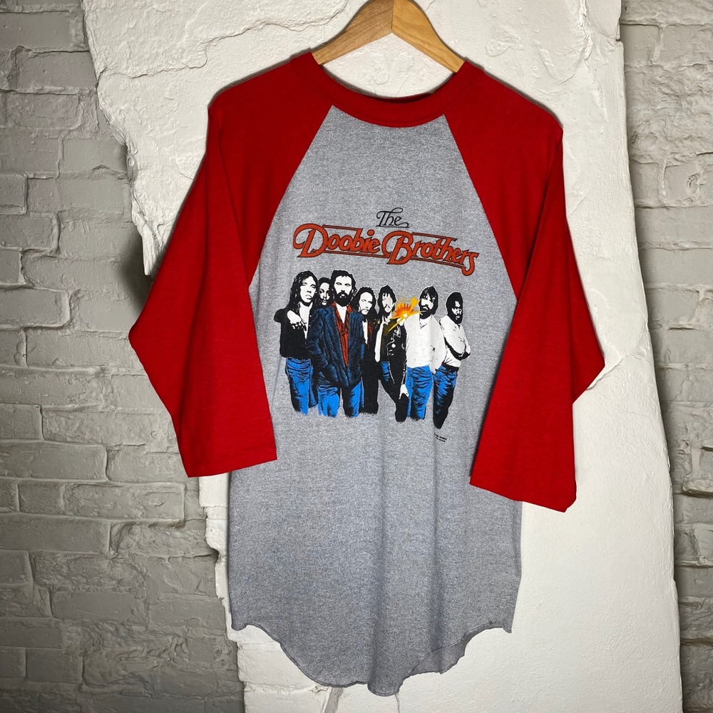 Vintage 1980 The Doobie Brothers One Step Closer Tour Raglan Shirt L Flawless